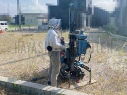 工事開始前に、まずは地盤調査が行なわれました！ 地盤調査は、スウェーデン式サウンディング試験と言う方法で行なわれました。---- COPYRIGHT©2021 霧島市 TDホーム霧島（有）林工務店 ----