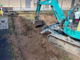 位置が出たら、図面に従って基礎の周りを掘っていきます！---- COPYRIGHT©2020 霧島市 TDホーム霧島（有）林工務店 ----