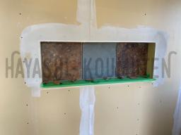 ニッチの中に錆石タイルを貼りました!めっちゃカッコイイ仕上がりです♡---- COPYRIGHT©2020 霧島市 TDホーム霧島(有)林工務店 ----