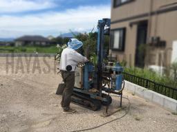 工事に入る前に地盤調査が行なわれました。---- COPYRIGHT©2019 霧島市 TDホーム霧島（有）林工務店 ----