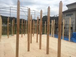 柱を立てて、土台敷き込み完了です！---- COPYRIGHT©2019 霧島市 TDホーム霧島（有）林工務店 ----