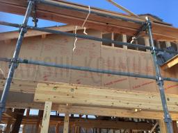 ノボパンの施工が行なわれました。ノボパンとは、耐力壁と呼ばれるもので1枚のパネルで構造材を繋ぐことにより 地震などに強い家にすることができます！---- COPYRIGHT©2019 霧島市 TDホーム霧島（有）林工務店 ----